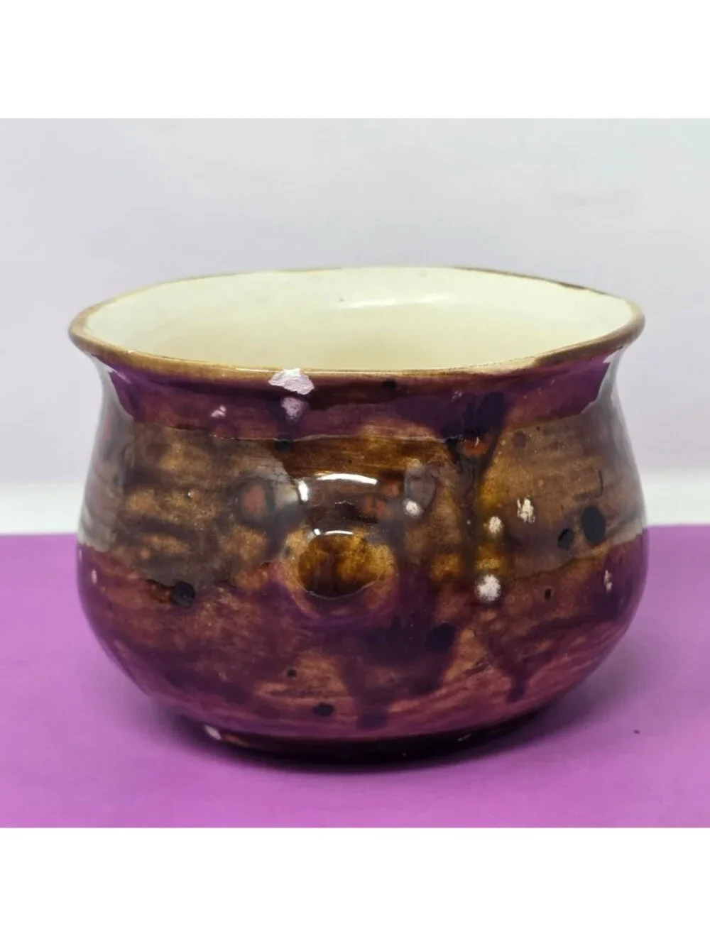 Vintage Angel Gifts by Pattee Handcrafted USA Pottery Bowl‎ Brown Drip Glaze